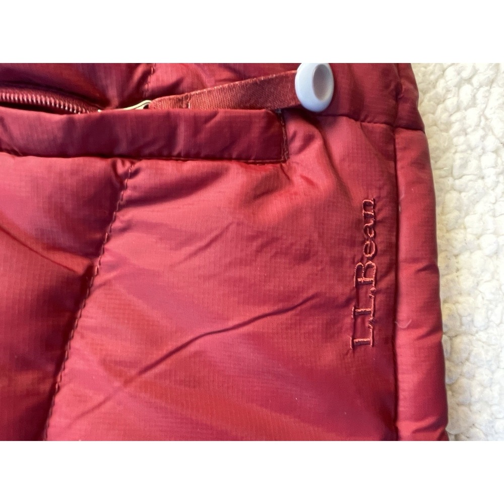 LL Bean Puffer Jacket Men Large Goose Down 800 Heavy Full Zip Blue Bubble Red - Picture 5 of 9